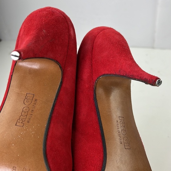 Vintage Giancarlo Rossi Red Suede Heeled Pumps - Picture 13 of 13
